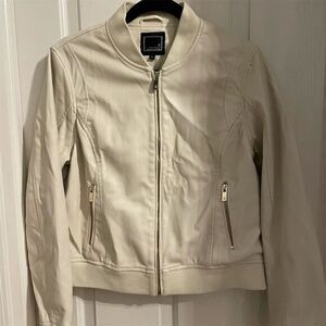 Lily & Lottie Women's Bomber Jacket Beige Size L Zip-Up Lightweight